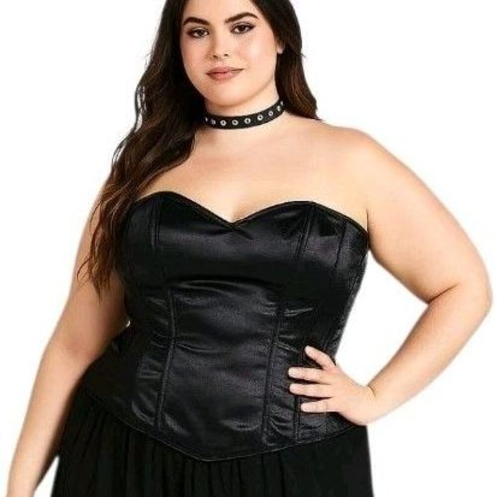 Daisy Corsets Glitter Whimsigoth Corset Womens Plus XXL Black Lace-Up Cyber Punk
